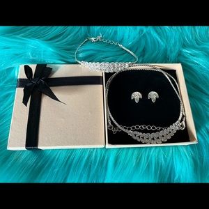 Avon New in Box! Rhinestone Necklace Earrings & Bracelet Set